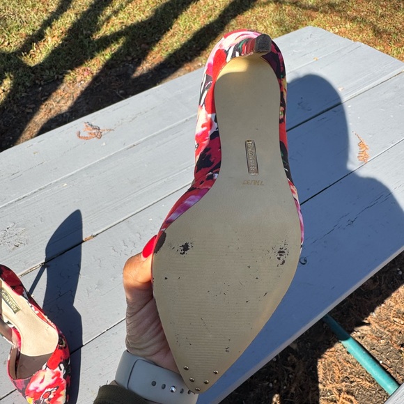 Louise Et Cie Satin Women's Floral Heels - Red Multi - Picture 10 of 15